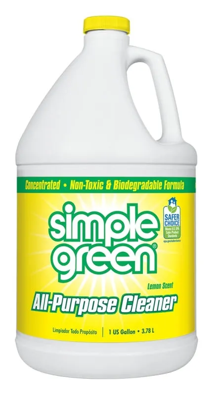 Simple Green 3010100614010 All-Purpose Cleaner, 1 gal Bottle, Liquid, Lemon, Yellow :EA: QUANTITY: 1