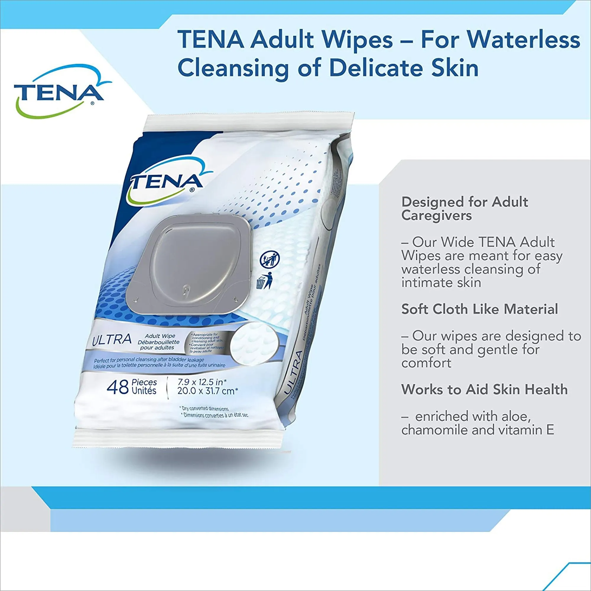 Tena UltraFlush Flushable Personal Wipes