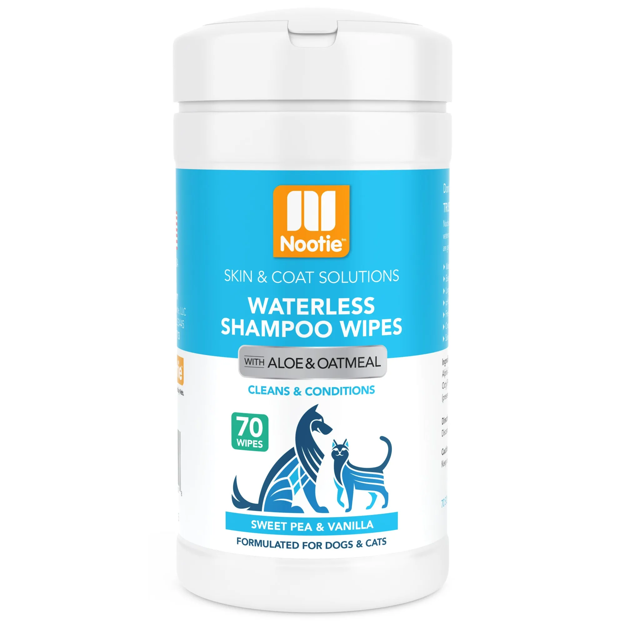 Waterless Shampoo Wipes with Aloe and Oatmeal | Sweet Pea & Vanilla