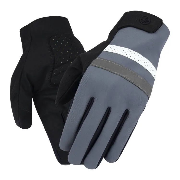 YKYW MTB Road Cycling Thermal Fleece Full Finger Gloves Windproof Waterproof Absorbing Anti-Slip XRD Technology Shockproof Reflective